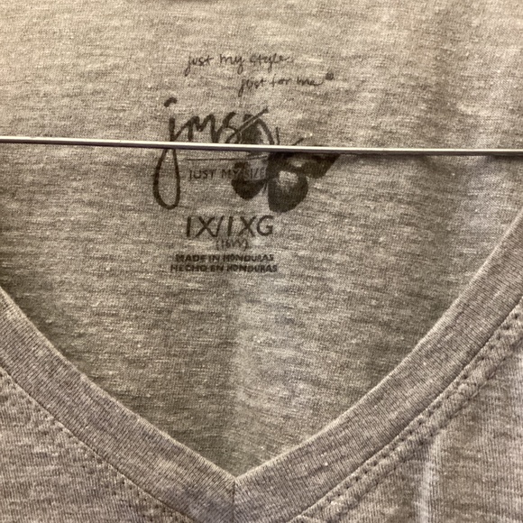 Women’s Hanes JMS Just My Size Flower Sparkly Short Sleeve Tee Shirt 1X - Picture 2 of 6